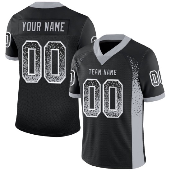 Maglia da football personalizzata Fashion Mesh Drift grigio-bianca nera Maglia da football personalizzata Fashion Mesh Drift grigio-bianca nera