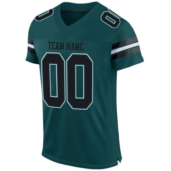 Maglia da calcio nera e bianca, maglia verde personalizzata, autentica, mezzanotte