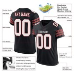 Maglia da football autentica personalizzata bianco-scarlatto in rete nera Maglia da football autentica personalizzata bianco-scarlatto in rete nera
