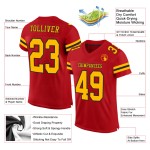 Maglia da football personalizzata in maglia rossa autentica oro-nera Maglia da football personalizzata in maglia rossa autentica oro-nera