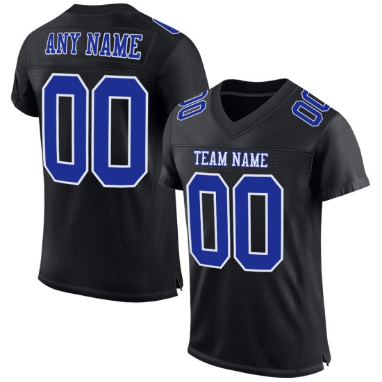 Maglia da calcio autentica personalizzata Royal-White Black