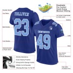 Maglia da calcio personalizzata autentica blu-bianca leggera in mesh