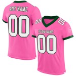 Maglia da calcio autentica personalizzata rosa, bianca e verde Maglia da calcio autentica personalizzata rosa, bianca e verde