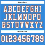 Maglia da football autentica personalizzata Blue Powder, maglia bianca e arancione