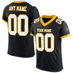 Maglia da calcio in rete bianca e oro personalizzata, autentica, nera Maglia da calcio in rete bianca e oro personalizzata, autentica, nera