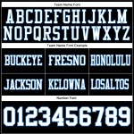 Maglia da football autentica blu in maglia bianca e nera personalizzata Maglia da football autentica blu in maglia bianca e nera personalizzata