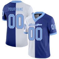 Maglia da calcio leggera personalizzata in rete blu reale e bianca, moda divisa