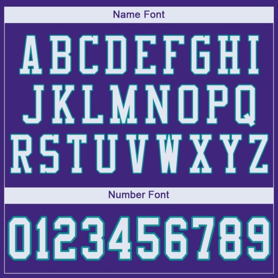 Maglia da football autentica personalizzata viola, maglia da football bianco-acqua Maglia da football autentica personalizzata viola, maglia da football bianco-acqua