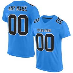 Maglia da football personalizzata blu, nera e bianca, autentica, in mesh