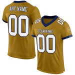 Maglia personalizzata bianco-blu navy da football americano, maglia dorata autentica Maglia personalizzata bianco-blu navy da football americano, maglia dorata autentica