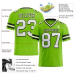 Maglia da calcio personalizzata Neon Mesh Green Autentica Bianco-Nero Maglia da calcio personalizzata Neon Mesh Green Autentica Bianco-Nero