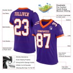 Maglia da calcio autentica personalizzata in maglia viola-arancione bianca Maglia da calcio autentica personalizzata in maglia viola-arancione bianca