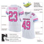 Maglia da calcio nera e bianca personalizzata, blu, autentica, rosa Maglia da calcio nera e bianca personalizzata, blu, autentica, rosa
