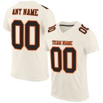 Maglia da calcio a rete nera e arancione color crema, autentica e personalizzata Maglia da calcio a rete nera e arancione color crema, autentica e personalizzata