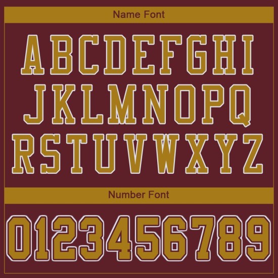Maglia autentica bordeaux oro-bianca da football americano vintage personalizzata Maglia autentica bordeaux oro-bianca da football americano vintage personalizzata