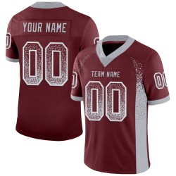 Maglia da football personalizzata Drift in maglia bordeaux grigio-bianca