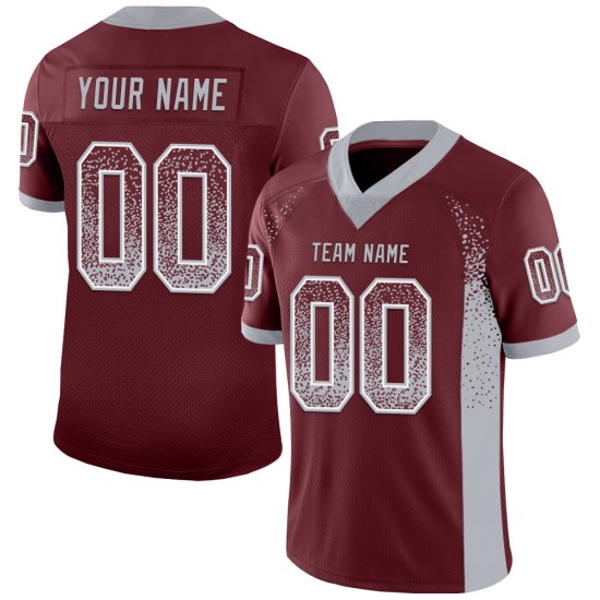Maglia da football personalizzata Drift in maglia bordeaux grigio-bianca Maglia da football personalizzata Drift in maglia bordeaux grigio-bianca