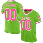 Maglia da football verde neon personalizzata retrò rosa-bianca in rete autentica Maglia da football verde neon personalizzata retrò rosa-bianca in rete autentica