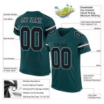 Maglia da calcio nera e bianca, maglia verde personalizzata, autentica, mezzanotte